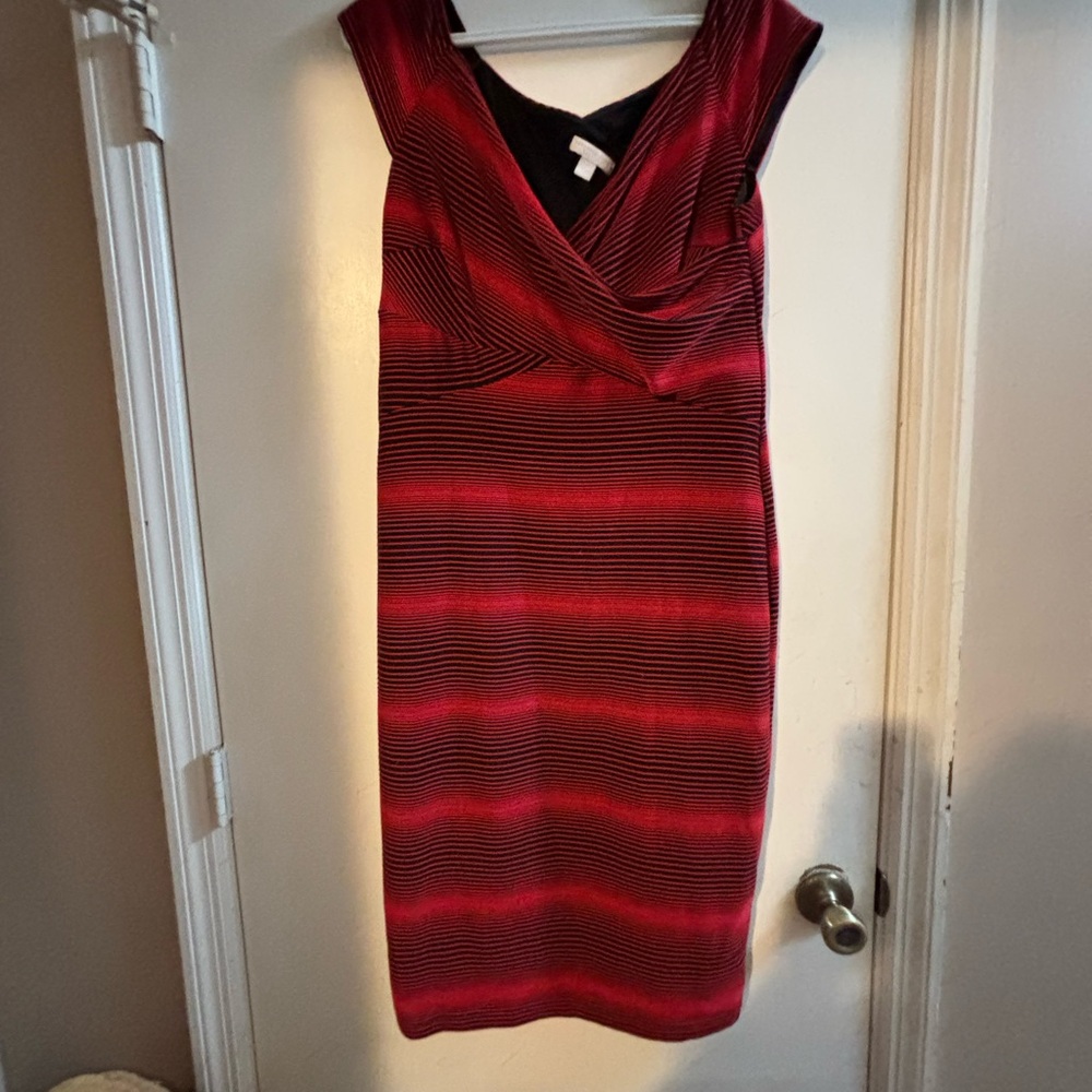 New York & Company Red Sheath Midi Dress